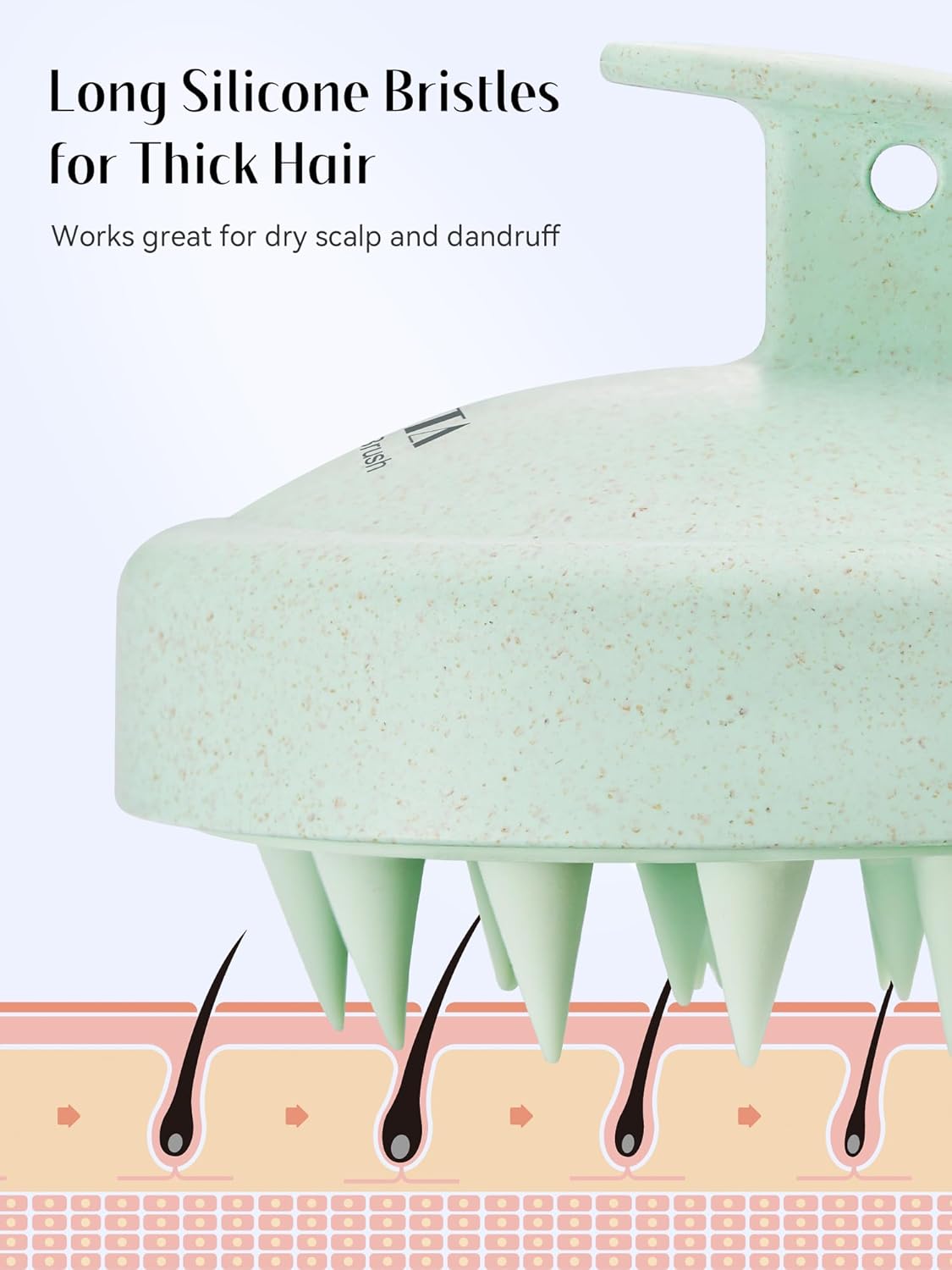 HEETA Scalp Massager Hair Growth 2-Pack, Silicone Scalp Scrubber Shampoo Brush for Exfoliation Dandruff Removal Head Massage Stress Relax, Wet & Dry Use for Women Men Hair Care, Wheat Straw Material