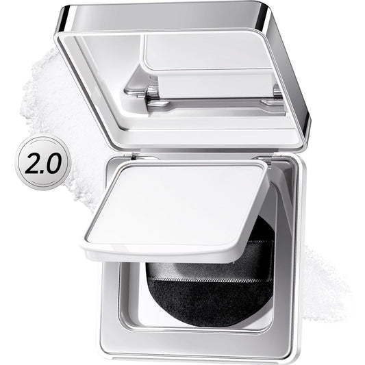 2.0 Black Magnet Soft Focus Powder, Waterproof Translucent Pressed Setting Powder, 24H Longlasting Talc-Free Face Powder, Oil Control Compact Makeup,03 Translucent For Sensitive Skin, 0.28Oz