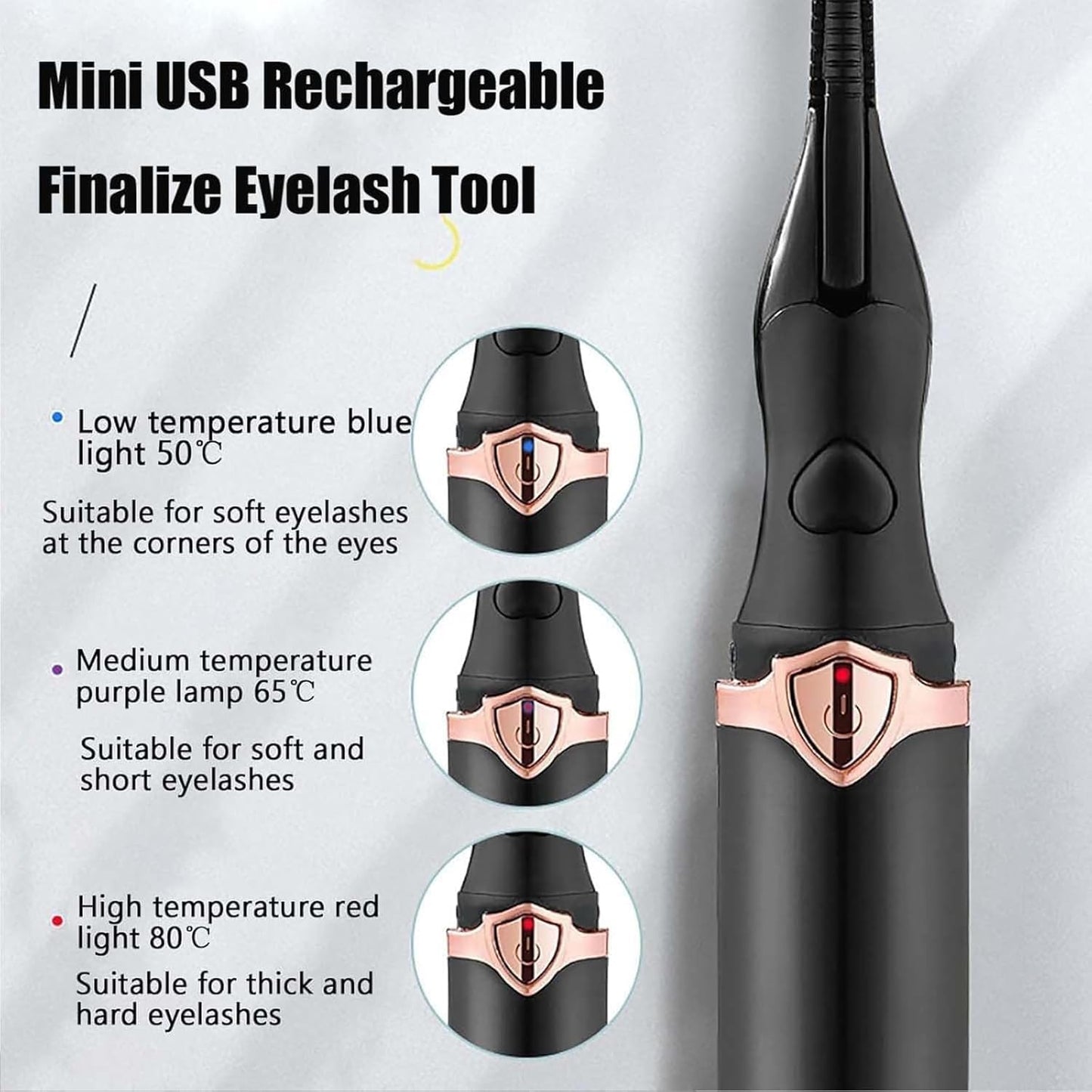 Electric Eyelash Curlers, 2025 New Heated Eyelash Curler, Eyelash Curler for Women, with 8s Fast Heating, 3 Adjustable Temperatures, USB Rechargeable for Long-Lasting Curls (White)