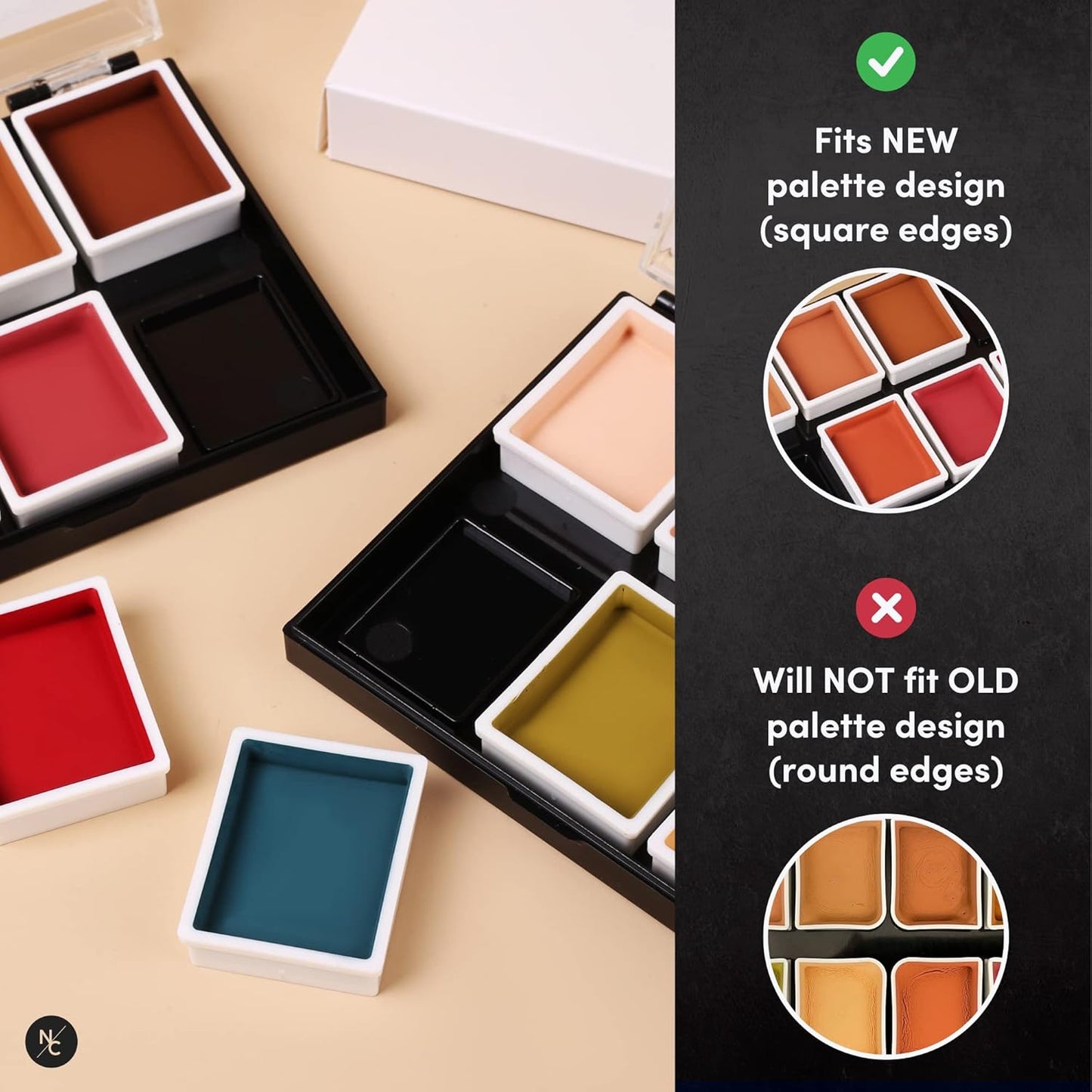 Alcohol Palette Refill Pans - Skin Tones - Chocolate