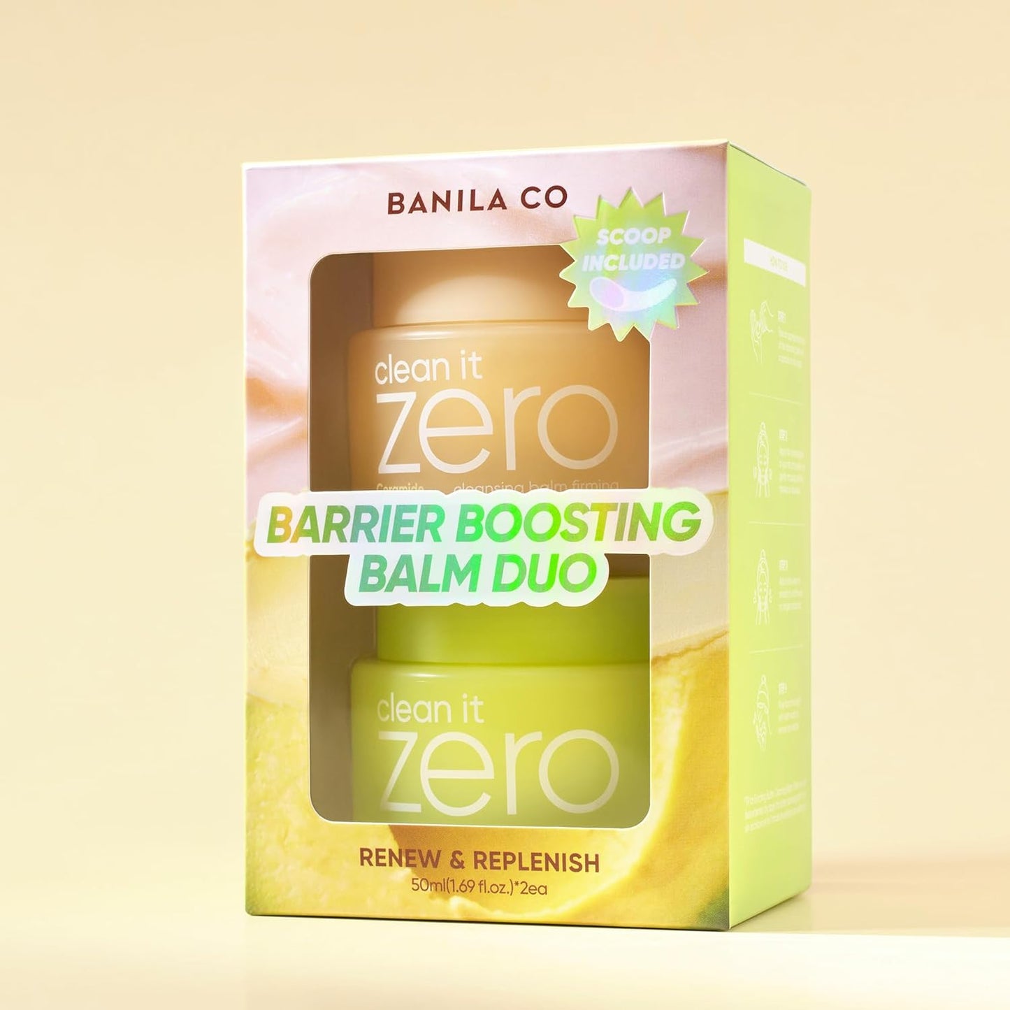 BANILA CO Clean it Zero Barrier Boosting Balm Duo | Enriching Butter & Firming Cleansing Balms for Dry & Sensitive Skin | Hydrating & Skin Barrier Repair (Pack of 2 travel sized balms, 50ml each)