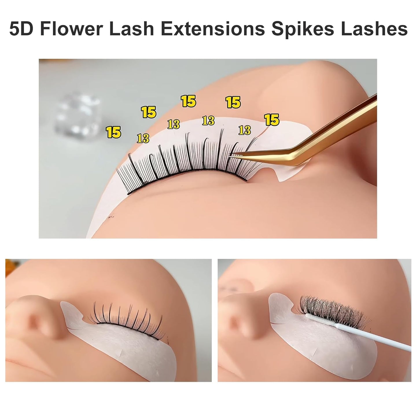 5D Flower Lash Extensions Spikes Lashes 0.07 Matte Black C Curl Lashes 11mm Volume Eyelash Extension Lash Trays Professional Use(5D Flower,0.07-C,11mm)