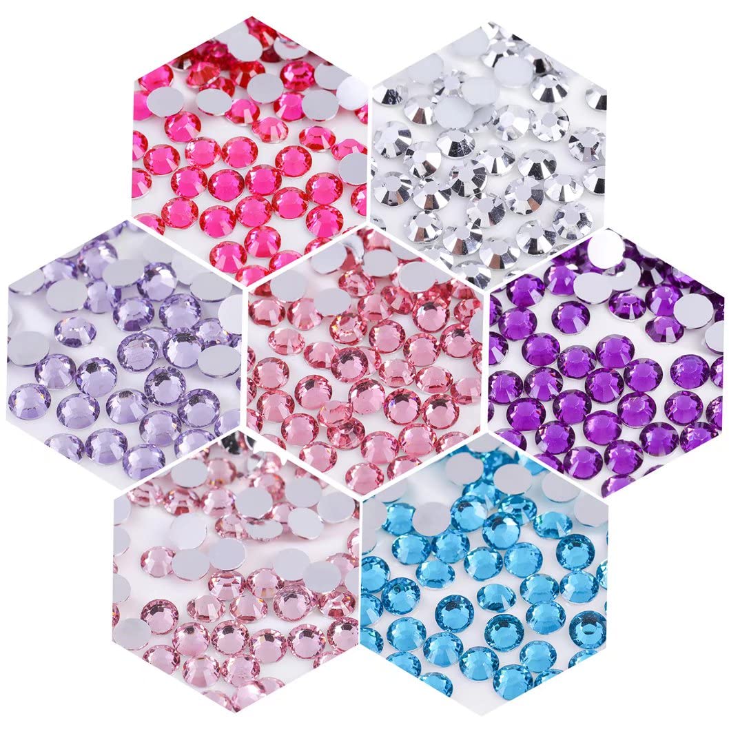 1500 Pieces SS16 4mm Flatback Rhinestones Clear Glass Round Gems Crystals for Nail Art DIY Crafts Clothes Shoes Bags （Crystal Blue）