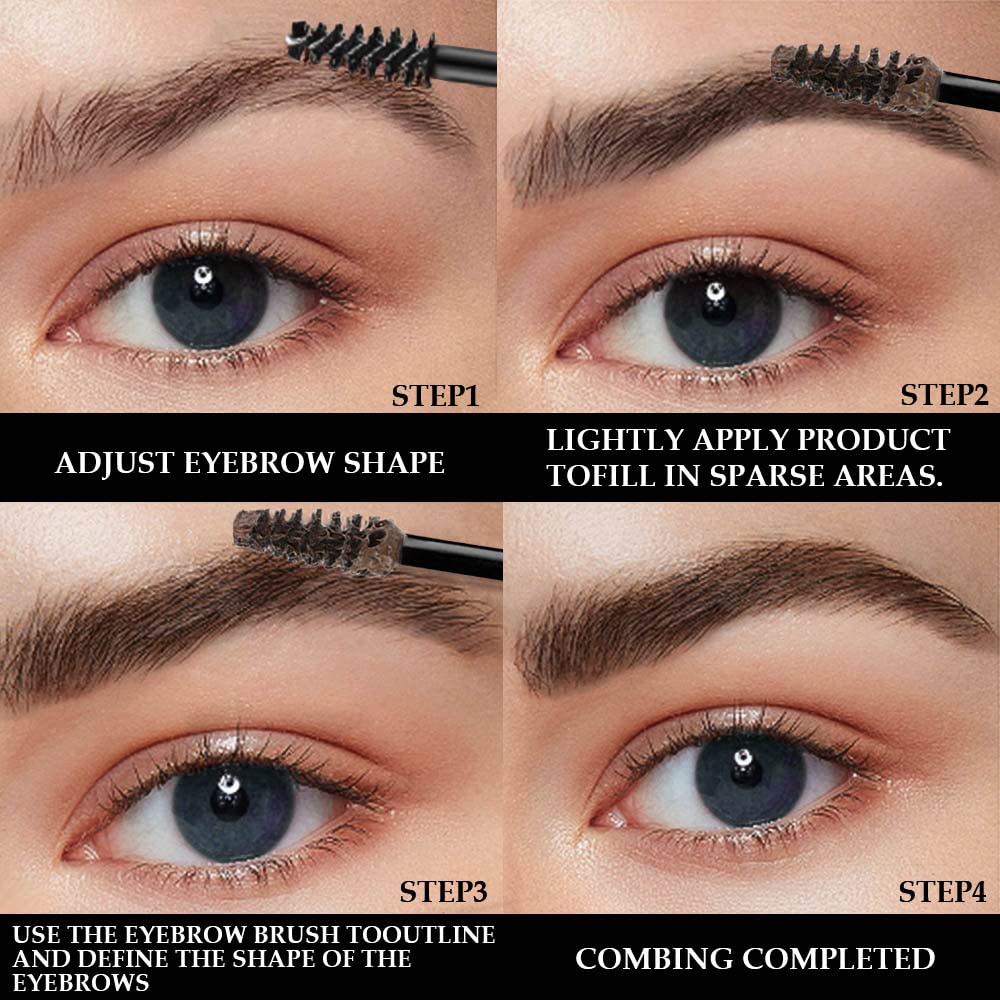 Kaely 2Pcs Thickening Brow Mascara,Tinted Eyebrow Gel Waterproof,Eyebrow Color Makeup,Brow Fast Sculpt,Vegan,Cruelty Free,maquillaje gel para cejas a prueba de agua,07 Espresso