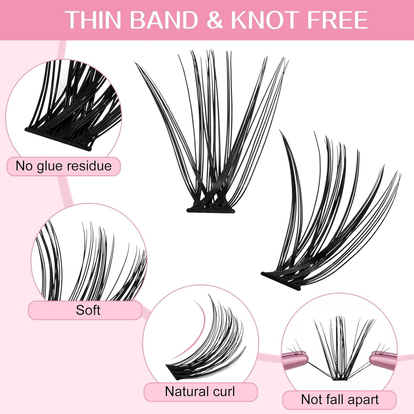 280 Pcs Individual Lashes 30D Mixed Lash Clusters 14 Rows Cluster Lashes that Look Like Eyelash Extensions DIY Lash Extension Self Application At Home (30D-D-14-20mix)