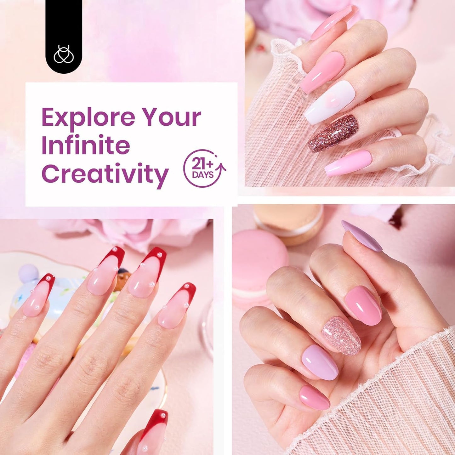 Beetles Dip Powder Nail Kit Starter, 20 Colors Nude Pink Blue Glitter Dipping Powder Set with Base Top Coat Activator for Nail Art Manicure Modern Muse Collection