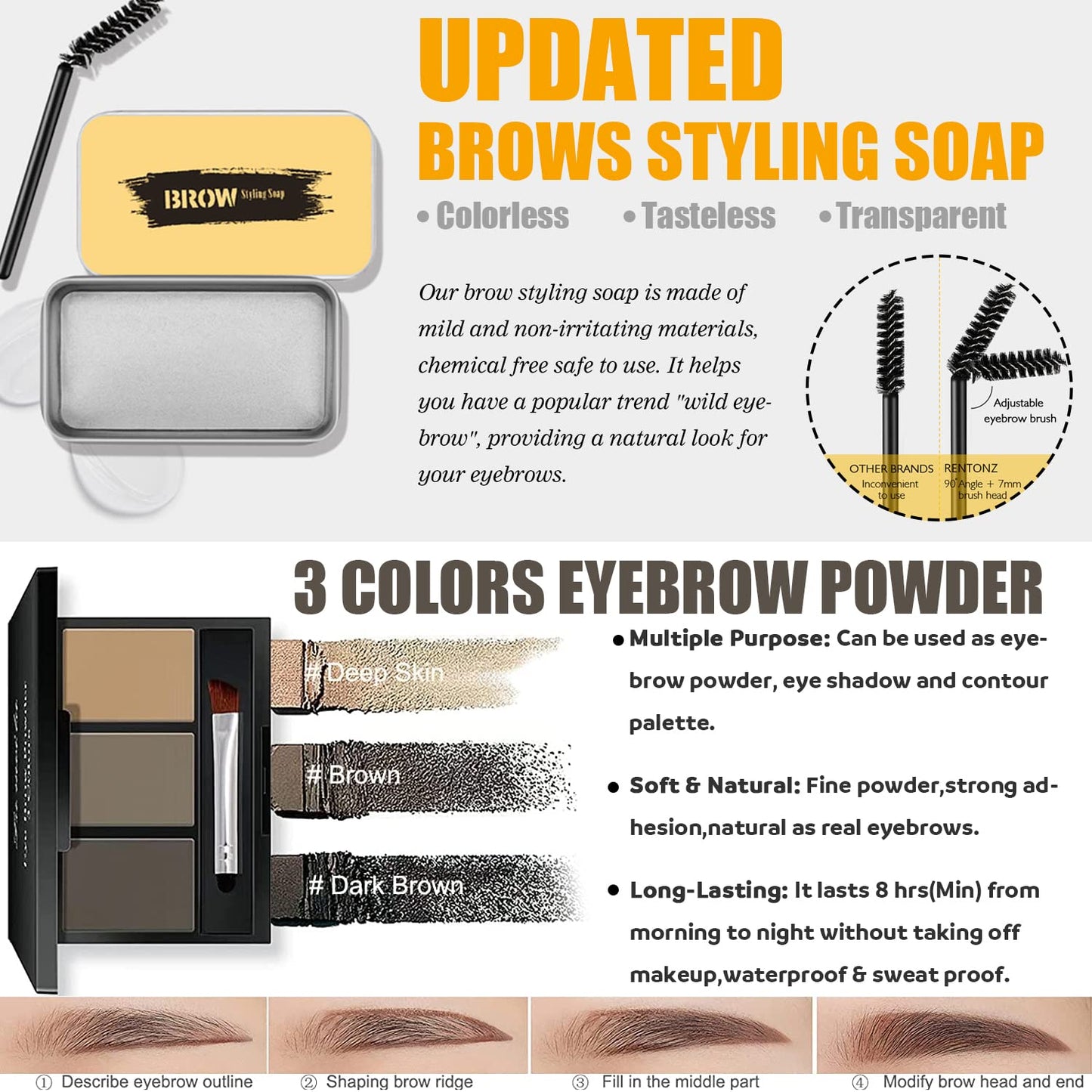 All in One Makeup Kit,Includes Naked Eyeshadow Palette,Liquid Foundation,Lipstick Set,Mascara,Makeup Brush,Makeup Sponge,Eyebrow Powder,Eyebrow Soap,Eyeliner Stamp, Primer,Contour Stick,Cosmetic Bag