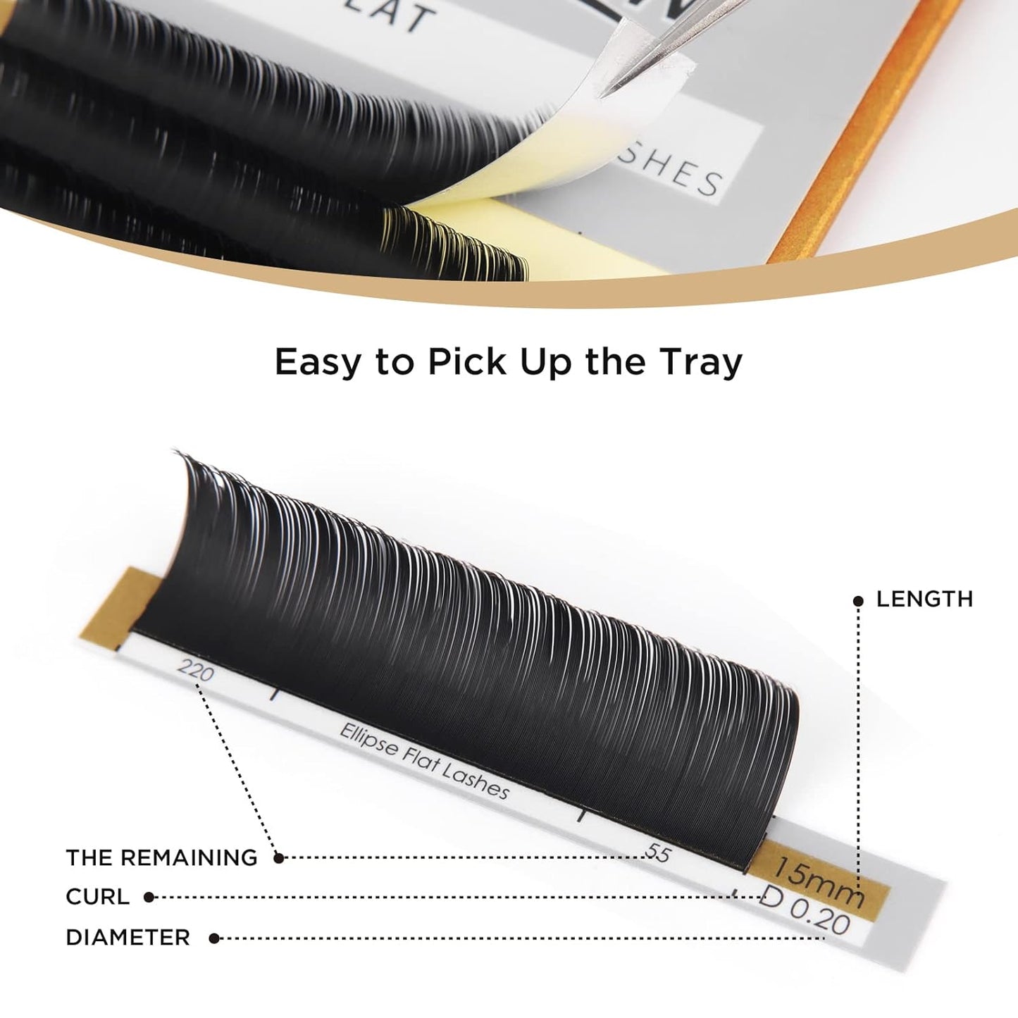 LASHVIEW Ellipse Flat Eyelash Extension,Flat Eyelash Extension supplies,Individual Lashes,0.15mm C Curl Mixed Length,Lash Extension,Semi-Permanent,Extremely Light & Soft,Professional Salon Use.