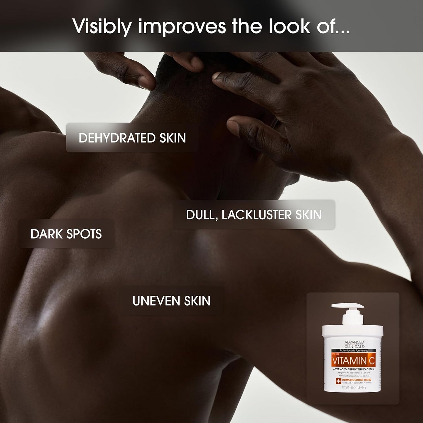 Advanced Clinicals Vitamin C Cream Visibly Brightening Body Lotion | Vitamin C Moisturizer Skin Care Body Cream For Women & Men Helps Visibly Improve Look Of Dark Spots & Uneven Skin Tone, 2-Pack