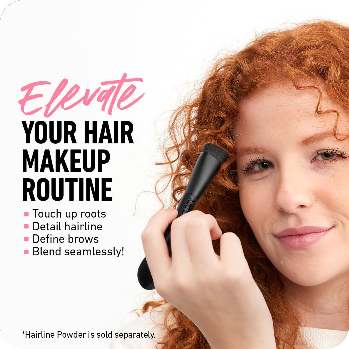 BOLDIFY Four Ended Hairline Powder Brush - Precision Hair Makeup Brush Set with Sponge Tip for Seamless Blending - Ideal as a Hair Concealer/Contour, Root Touch Up