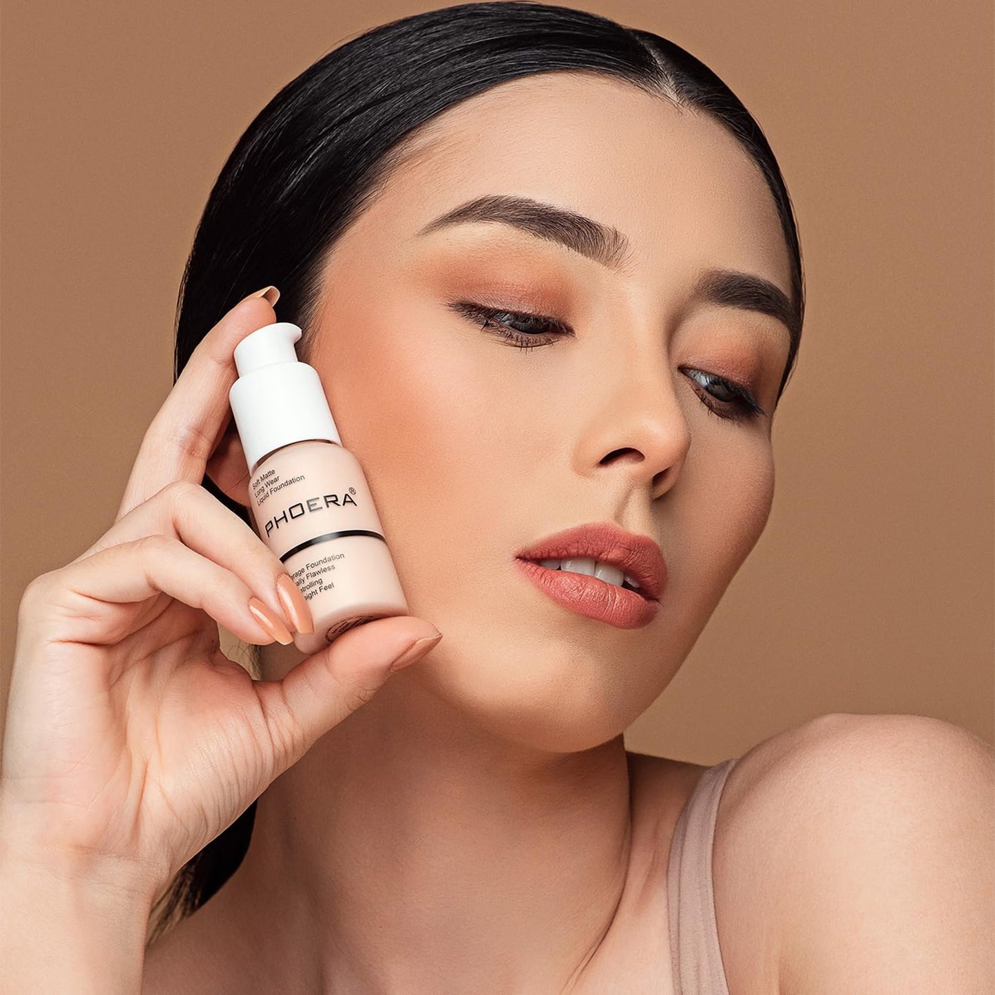 PHOERA Foundation, PHOERA Matte Liquid Foundation,PHOERA Makeup for Women, PHOERA Foundation Full Coverage Concealer, 30ml 24HR Matte Oil Control Concealer (103- Warm peach)