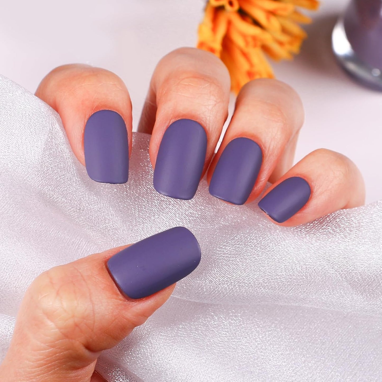 Matte Nail Polish Air Dry Nail Lacquer for Nail Art Varnish, Mist Effect Matte Finish Velvet Nail Polish, 0.35 fl oz (Dusty Blue-06, 10 ML)