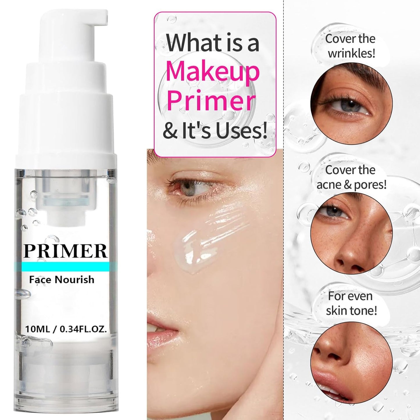 AirBrush Foundation Spray With Primer and Brush, Silky Mist Foundation Spray Makeup, Full Coverage Foundation for Smooth Radiant Finish, Formula Breathable Lightweight Hydrating(#1 Natural)