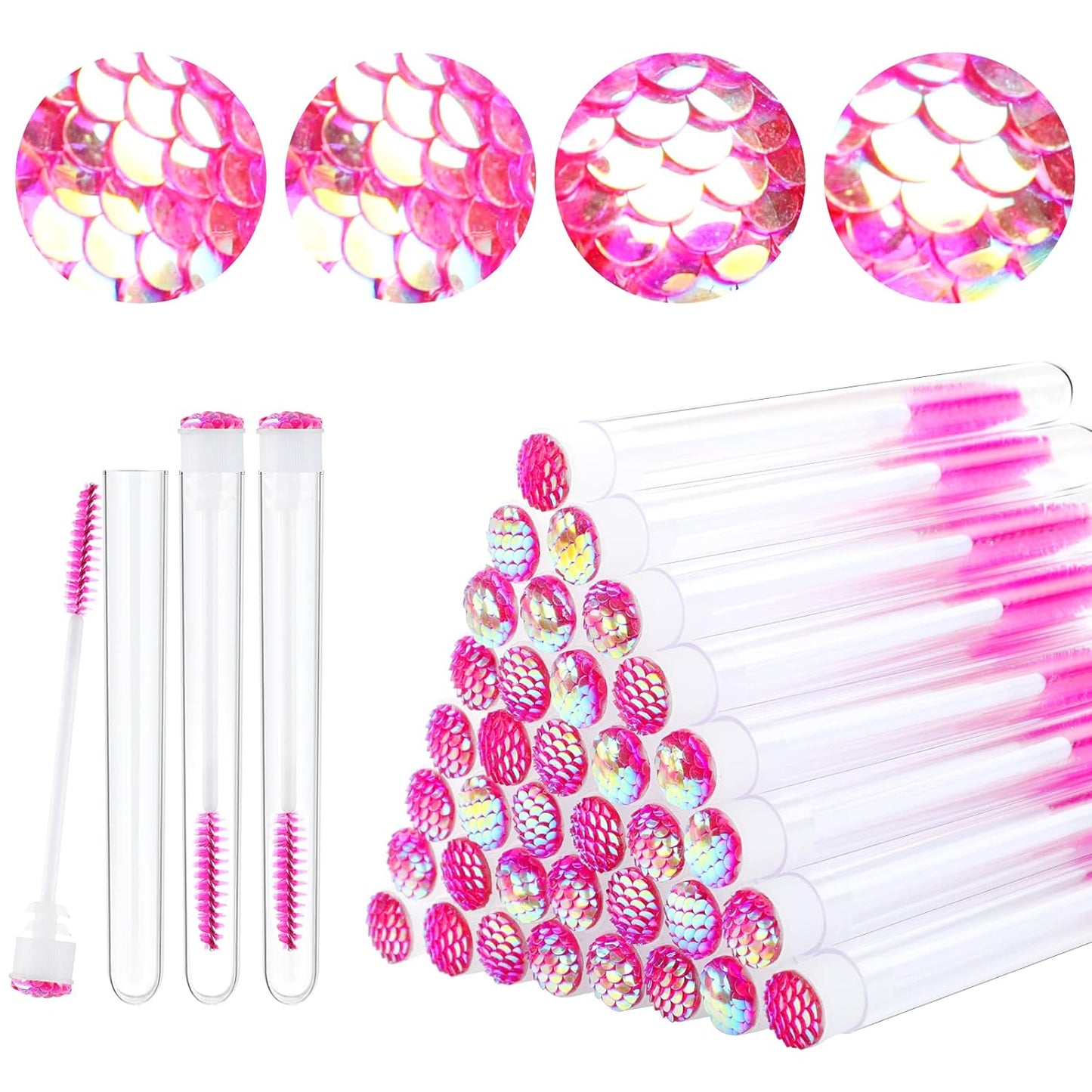 20pcs Lash brush tube Mascara spoolie Lash tubes Mascara wand tube Makeup diamond brushscale d pink