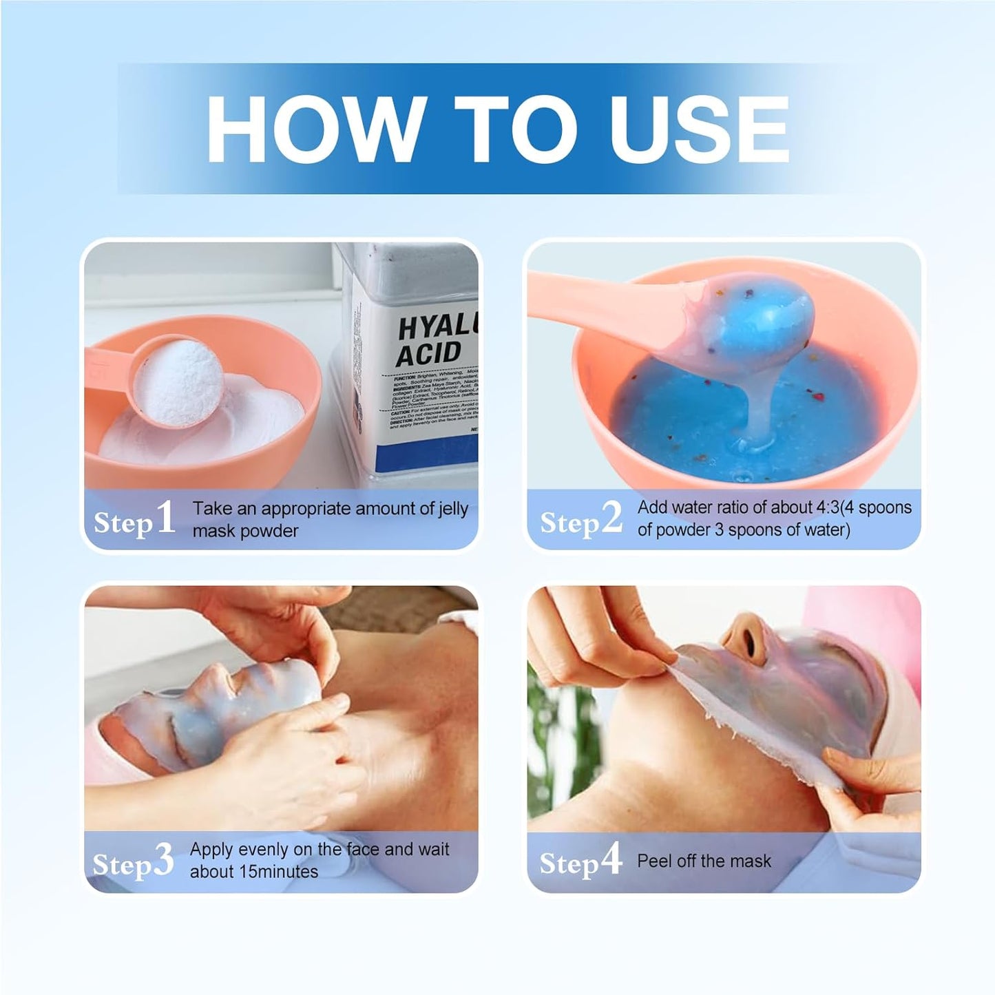 Jelly Mask for Facials Professional, Hydrating & Moisturizing Peel-Off Natural Gel Face Mask SkinCare, Professional Spa Use Jelly Face Masks, Deep Hydration & Glow 23 Fl Oz (6 Pack)