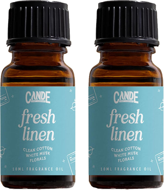 CANDECraftCo Premium Fragrance Oil – Diffuser Oils Fragrances Scented for Home, Candle Soap Making Supplies, Aromatherapy Blends for House (0.34 Fl Oz) (2-Pack, Fresh Linen)