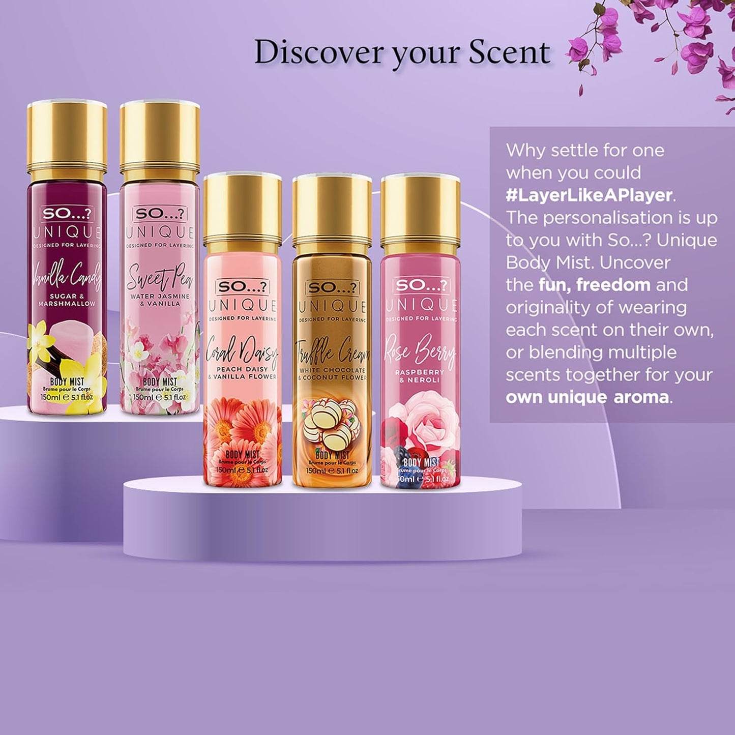 So...? Unique Body Mist - Peony Blush for Women - 5.1 oz Body Mist - Pack of 2