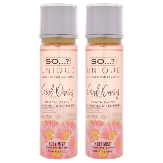 So...? Unique Body Mist - Coral Daisy for Women - 5.1 oz Body Mist - Pack of 2