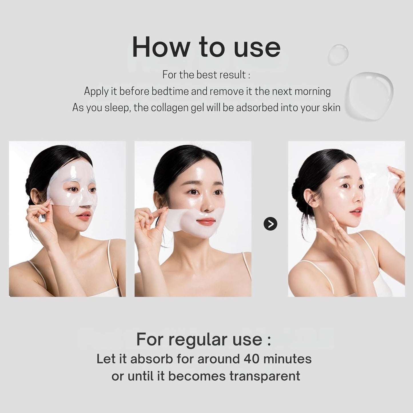 Collagen Hydrogel AntiWrinkle Deep Face Mask 15 EA Ultimate Hydration, Improves Skin Texture, Affordable Luxury, Glowing Skin, Reduces Fine Lines & Wrinkles, Made in Korea OHMYPURE (15, Deep Collagen)