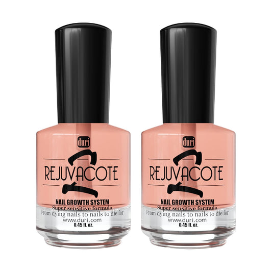 Duri Rejuvacote 2 Nail Growth System Sensitive Formula - Nail Hardener and Strengthener for Brittle, Breaking, Splitting Nail Repair - 0.45 Fl Oz (Pack of 2)