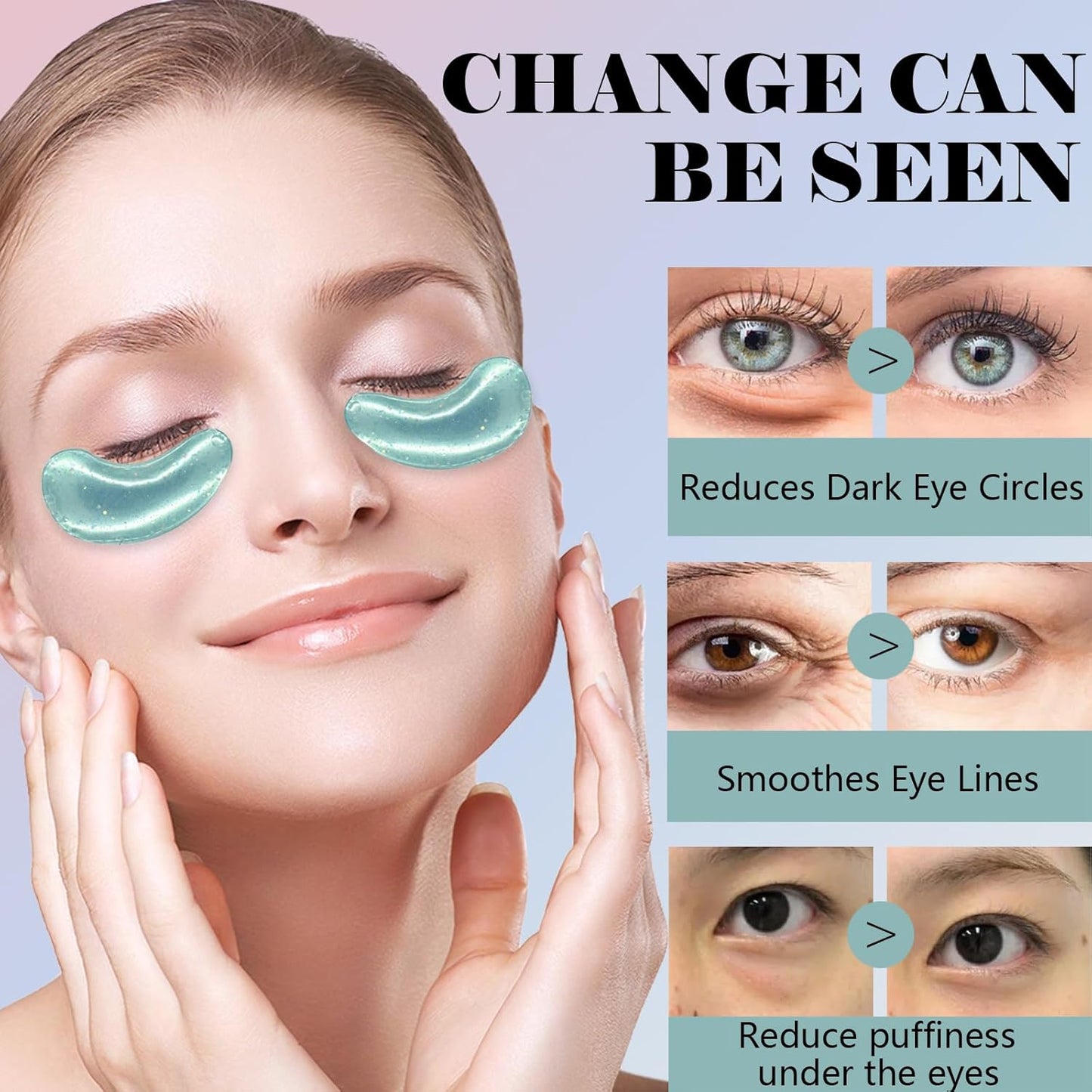 Miniling 28 Pairs Collagen Eye Masks, Reduce Wrinkles Under Eye Patches for Puffy Eyes, Dark Circles, Eye Bags, Natural Collagen Eye Gels Pads Face Moisturizer for Men Women