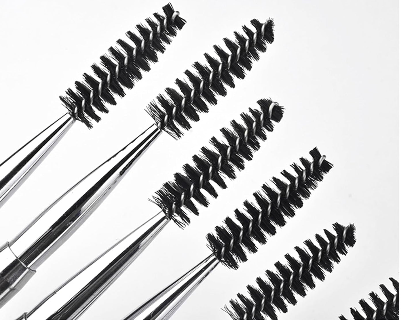 2PCS Mascara Brushes Eyebrow Eyelash Brushes Mascara Wands Spooly Applicators Eye Brushes Portable Cosmetic Brushes with Cap Spoolies Brushes for Eyelash Extensions and Eyebrows, White