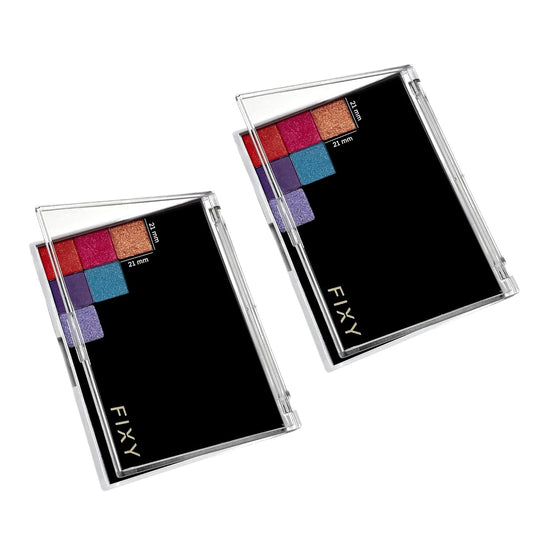 FIXY 2 Sets of Small Magnetic Makeup Organizer with Clear Top – Depot, Organize & Declutter Your Makeup–Travel-Friendly Empty Palette for Eyeshadow, Blush & More, Customizable & Portable- 5.7"x4.3"