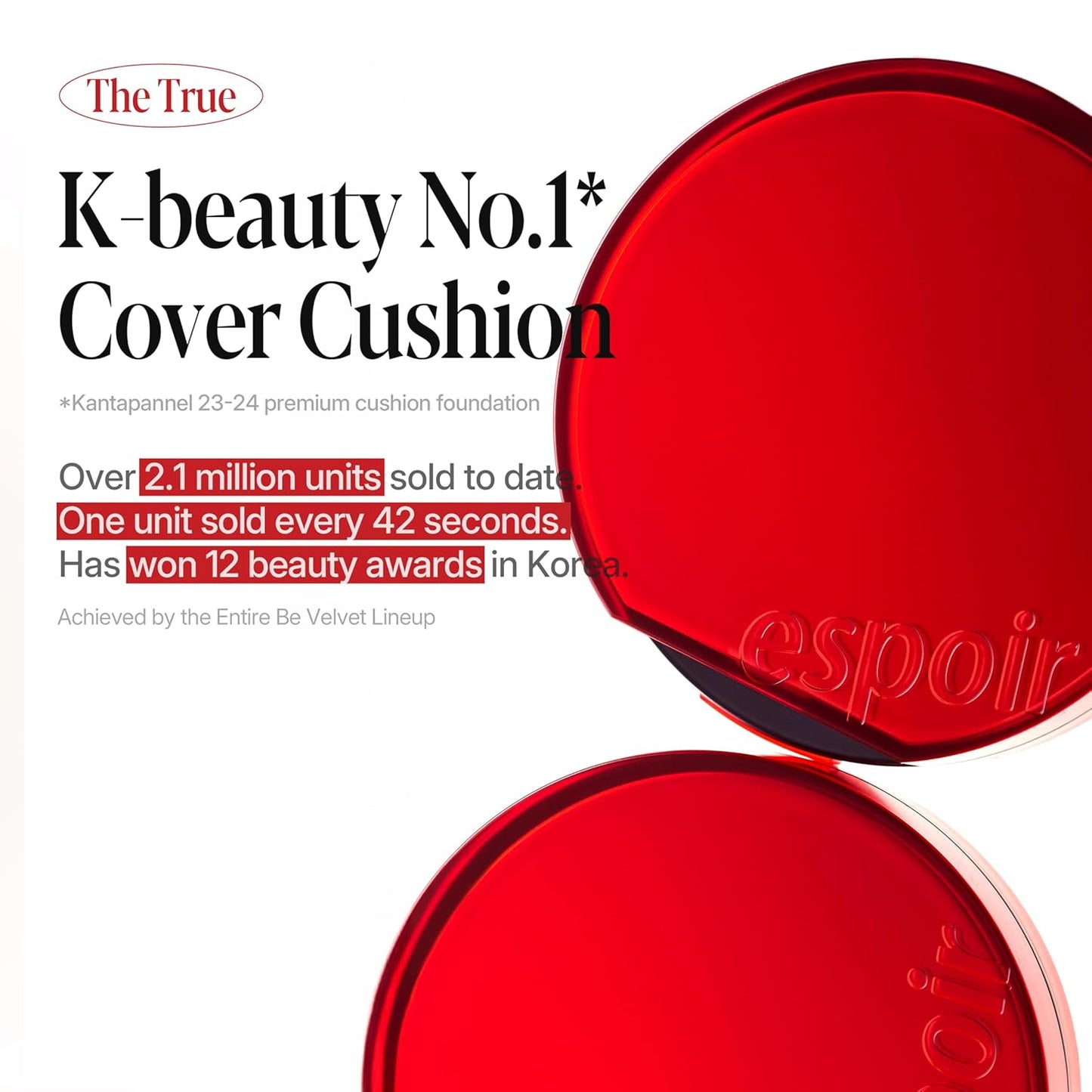 espoir [NEW] Be Velvet Cushion Foundation | Quick and Easy Coverage with Long-lasting Color by Zero Oxidation (#20 Vanilla, 0.46 Ounce (Pack of 1))