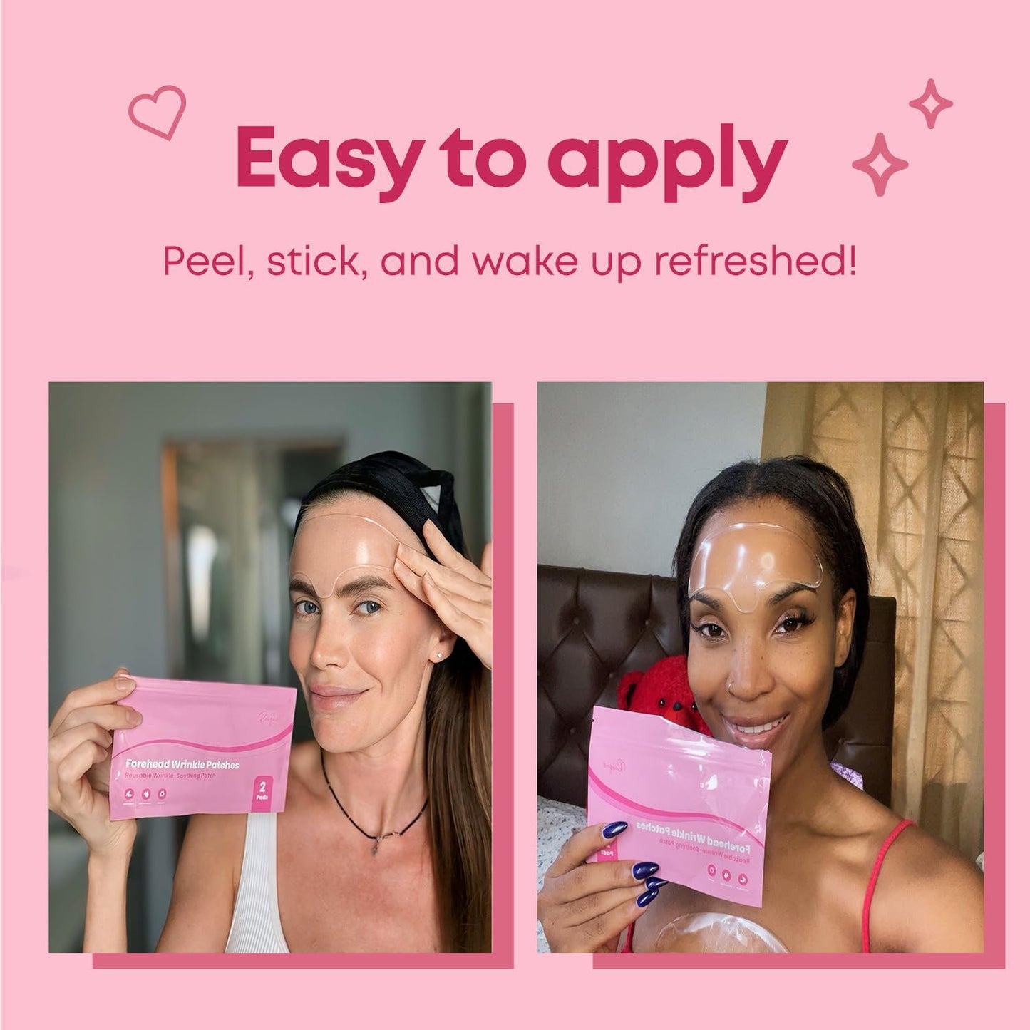 Reusable Forehead Wrinkle Patches | Forehead Wrinkles Treatment | Patches For Wrinkles | Non Invasive Reusable Wrinkle Smoothers | Works Great with an Eye Wrinkle Patches Kit and Face Tape | 2 Patches