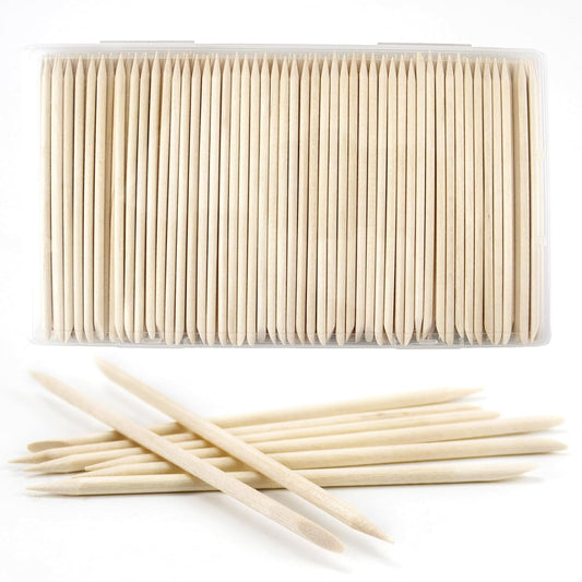 180PCS Orange Sticks for Nails in a Case - 4.5 inch Double Sided Wooden Cuticle Pusher Sticks for Nail Art, Manicure & Pedicure - Wood Sticks for Waxing
