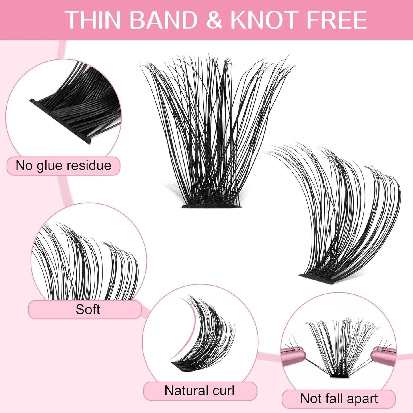 280 Pcs Individual Lashes 60D+80D Mixed 0.05 Lash Clusters 14 Rows that Look Like Eyelash Extensions DIY Lash Extension Self Application At Home (60+80-D-9-16mix)