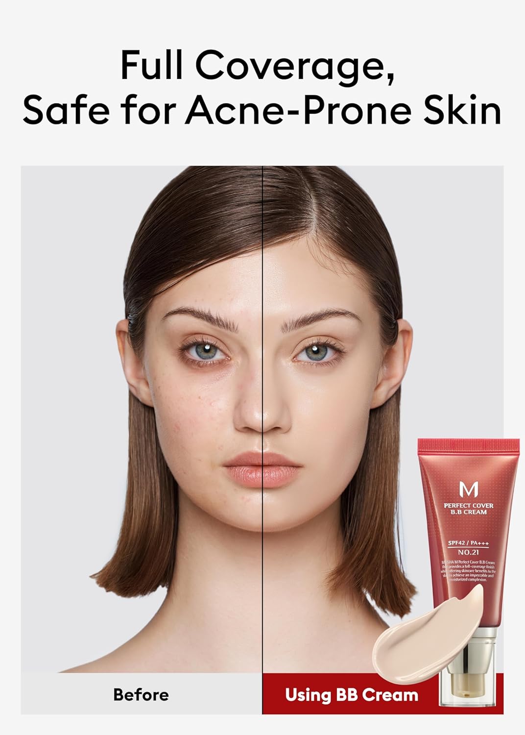 MISSHA M Perfect BB Cream No.21 (2 Pack) Light Beige for Bright Skin SPF 42 PA +++ 1.69 Fl Oz - Tinted Moisturizer for face with SPF