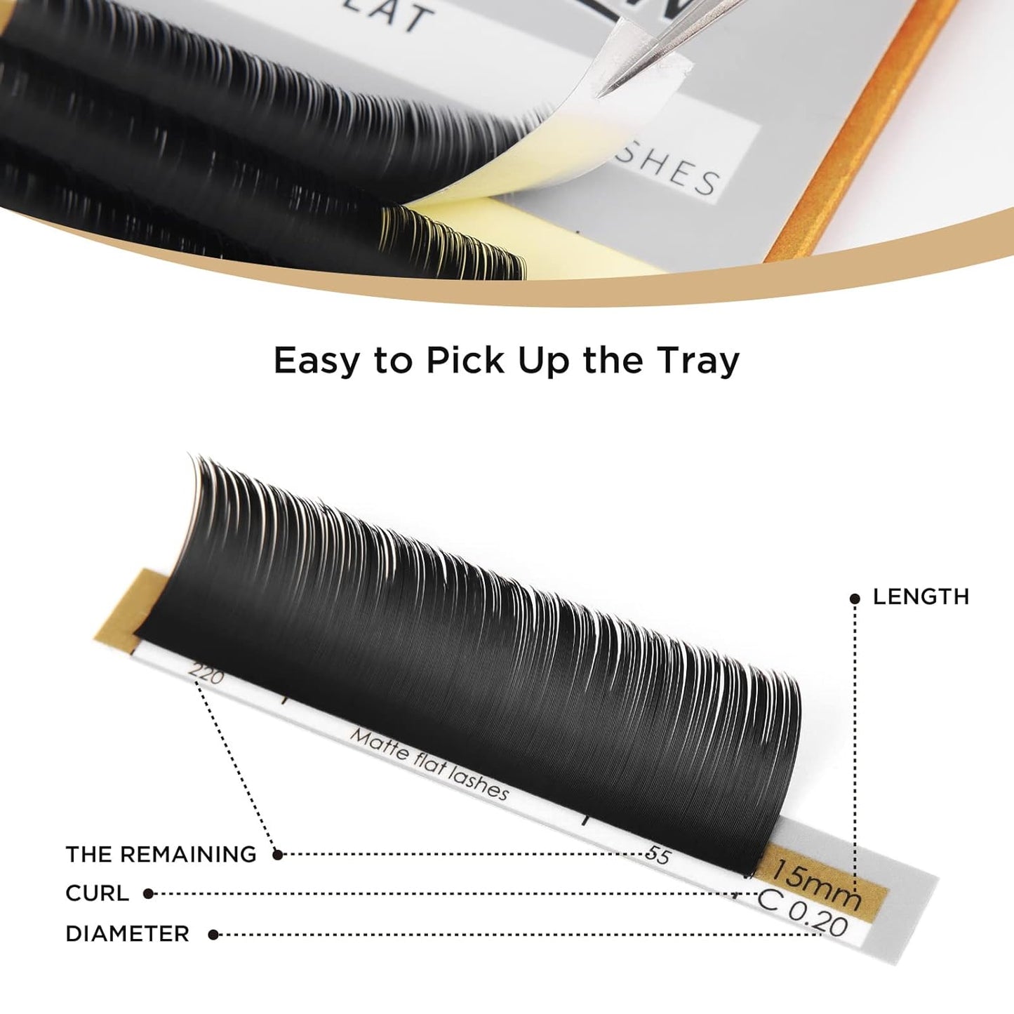 LASHVIEW Eyelash Extensions,Ellipse Flat Eyelash Extensions 0.15mm D Curl 8-15mm Mixed Tray, Black,Individual Lashes,Super Matte Extremely Soft Professional Salon Use
