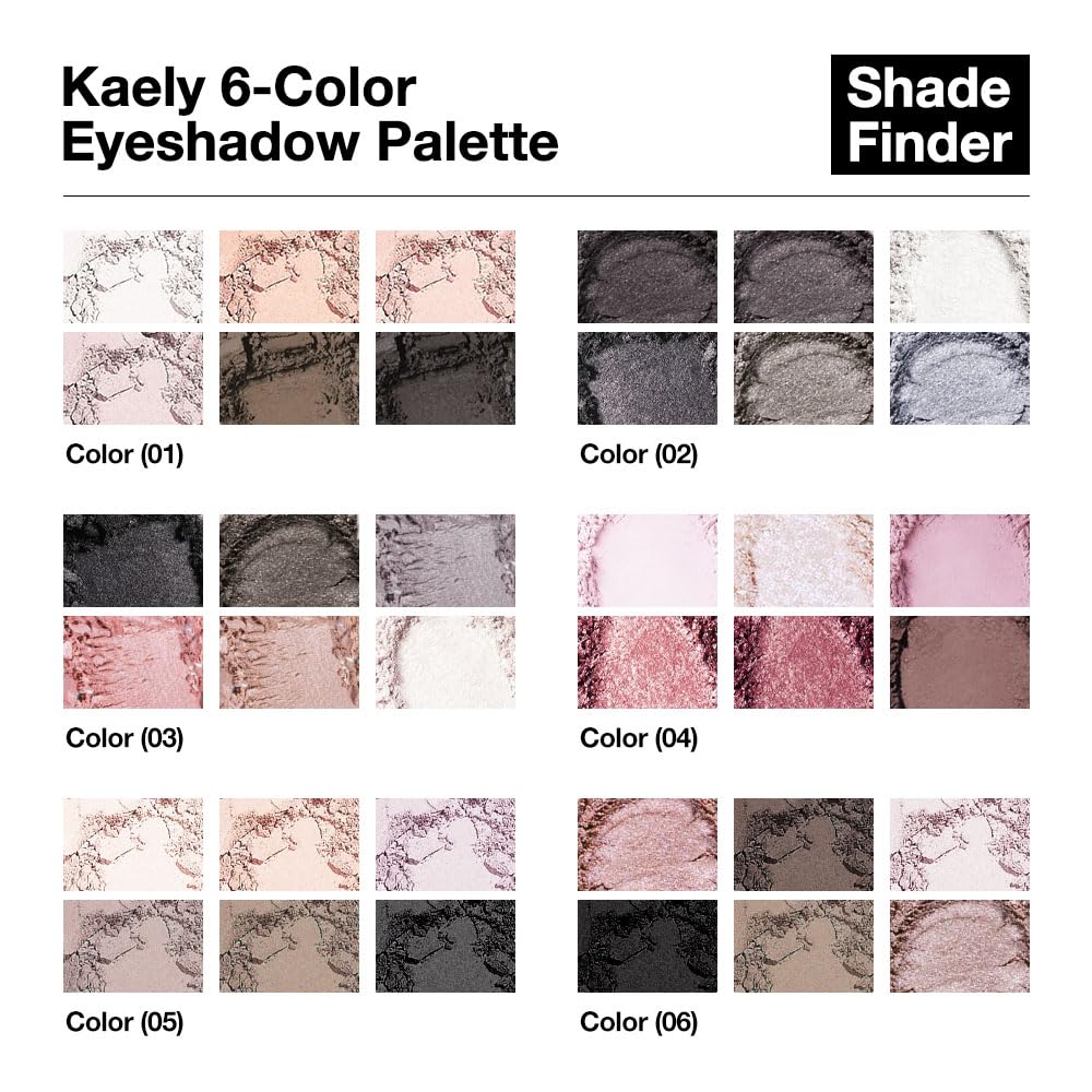 evpct 6 Colors Smokey Grey Eyeshadow Palette, Black Smoky Gray White Silver Taupe Glitter Sparkle Shimmer Matte High Pigment Mini Travel Eye shadow Palette Makeup for older Women, Long Lasting