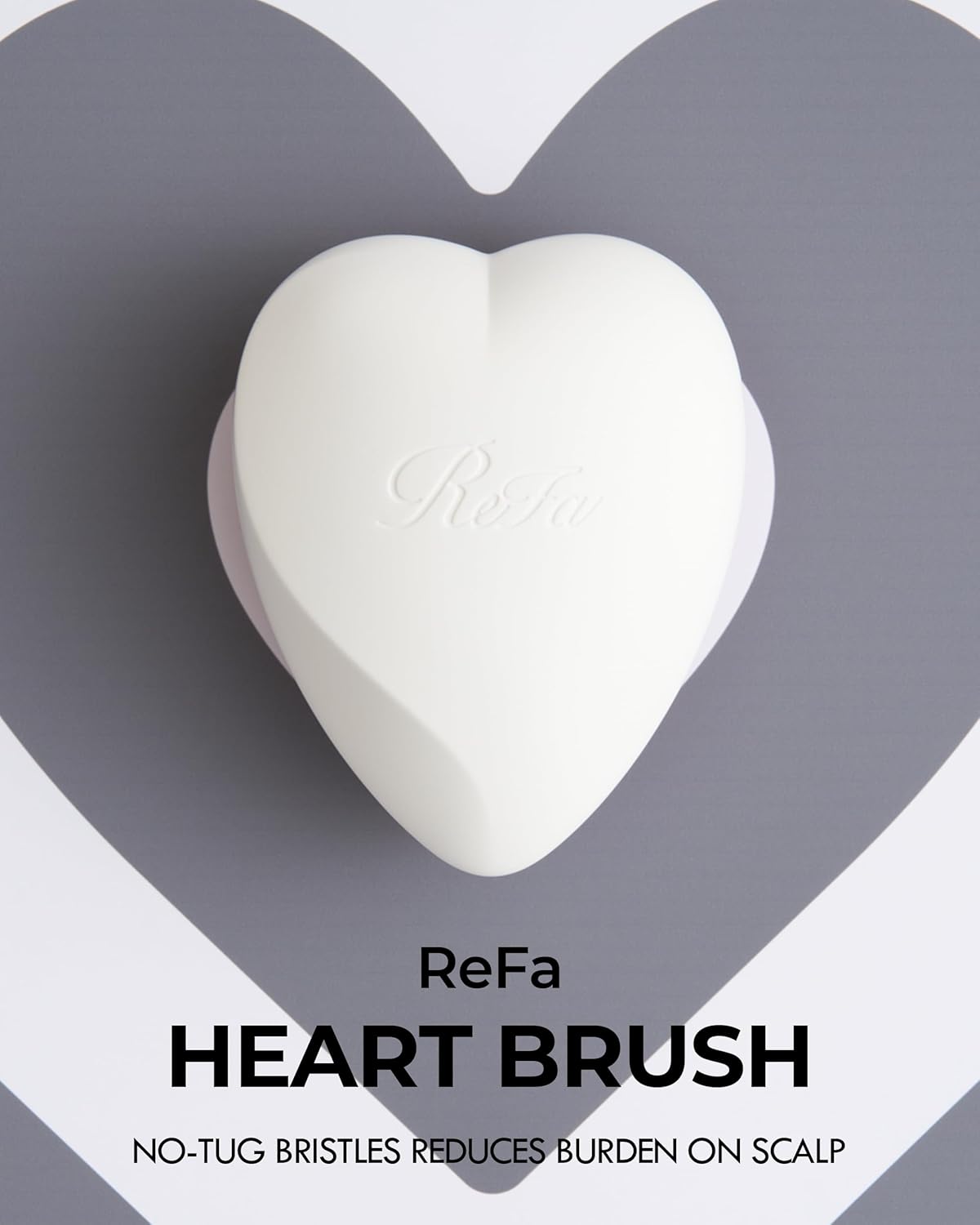 ReFa Heart Brush MATTE WHITE | Heart Shaped Hair Brush for Women | No Tangle Hair Brush | Small Hair Brush for Thick Hair | Hair Detangler Hair Brush Travel Hair Brush