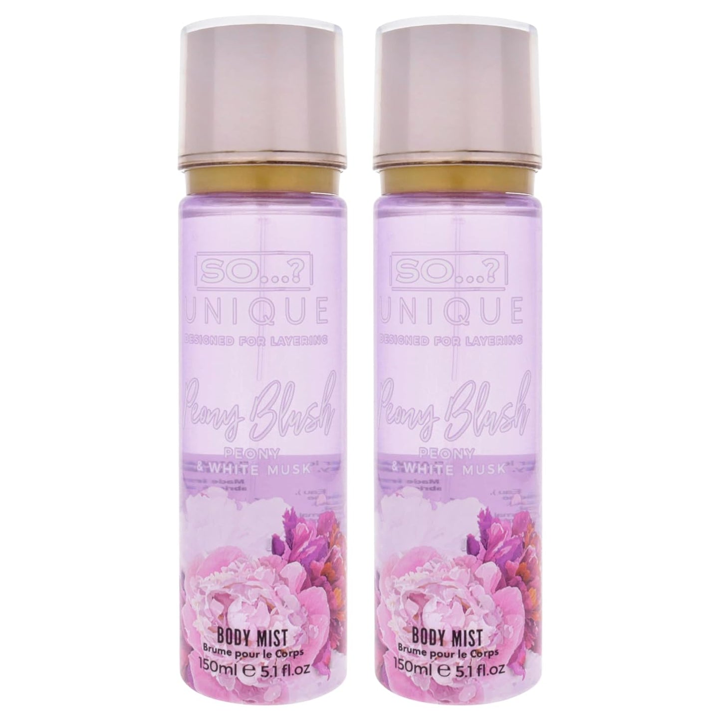 So...? Unique Body Mist - Peony Blush for Women - 5.1 oz Body Mist - Pack of 2