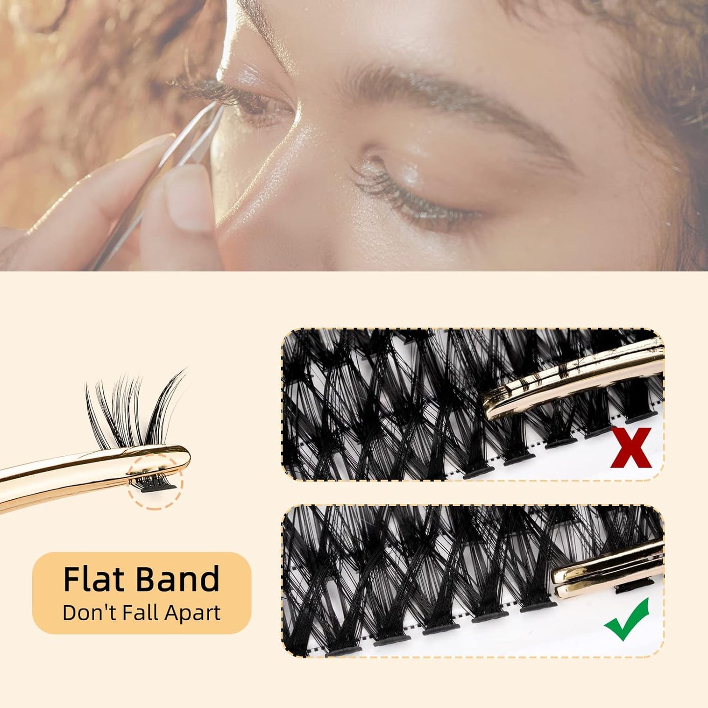 QUEWEL Cluster Lashes 240Pcs Individual Lashes 50D 0.07 C Curl Mix8-14mm Lash Extensions Clusters Lashes Soft&Natural False Eyelashes Individual DIY Eyelash Extension at Home(50D 0.07C mix-8-14)