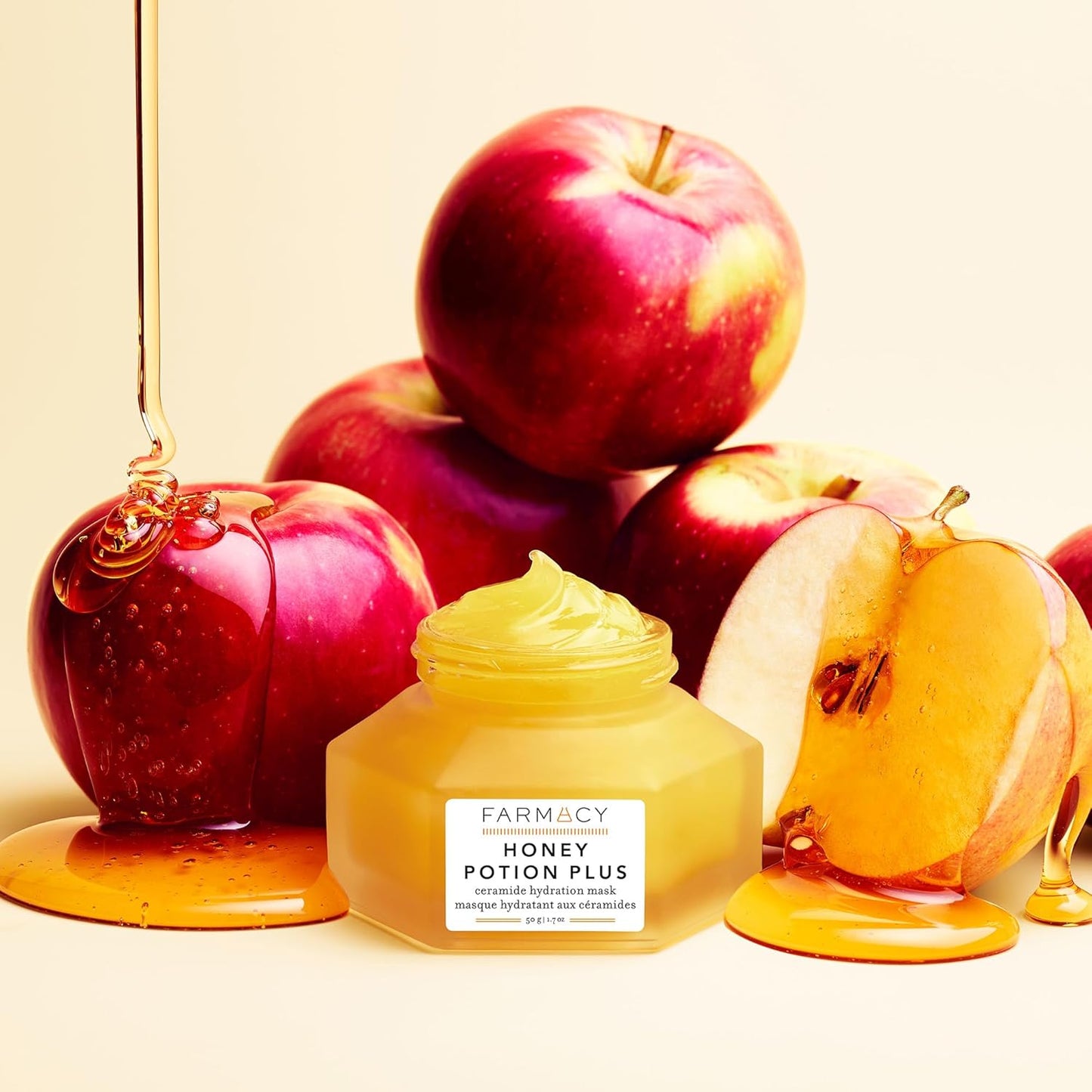 Farmacy Hydrating Face Mask - Honey Potion Plus Nourishing Skincare Facial Mask with Niacinamide, Ceramides + Pro-Vitamin B5 to Protect + Replenish Moisture Barrier (9ml)