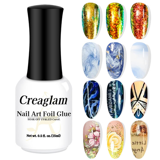 Nail Foil Glue Gel: Nail Art Foil for Foil Stickers Nail Glue Foil Transfer Gel - 15ML Transfer Glue Nail Art Manicure DIY Enthusiasts - Required LED Lamp Soak Off