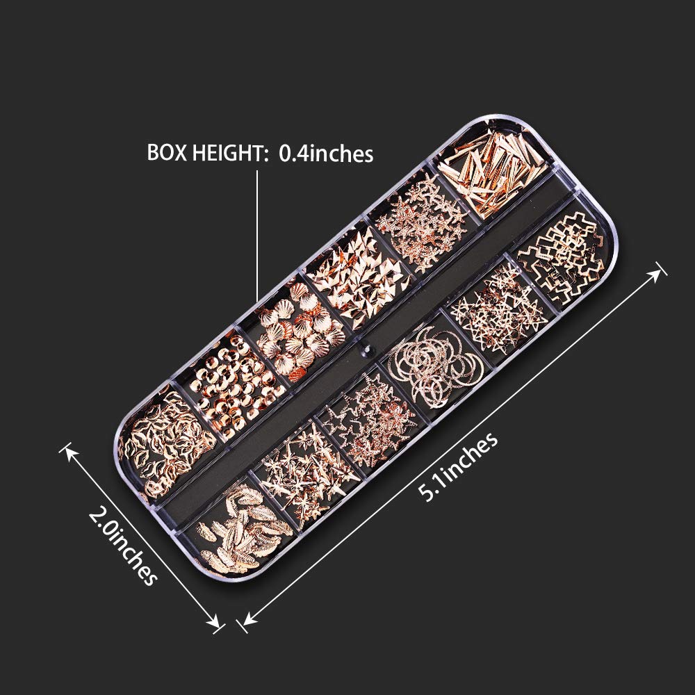 Artdone 12 boxes Nail Rhinestones,Nail Gems Nail Diamonds,Nail Art Studs Nail Crystals Nail Sequins for Nails Kit with 1 Tweezers and 3 Pen for Nail Art Supplies Accessories……