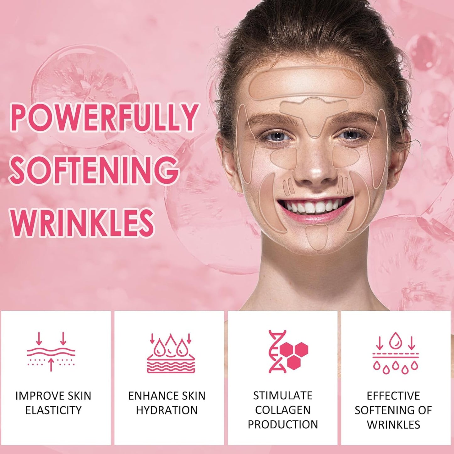 16 PCS Reusable Face Wrinkle Patches Kit | Face Patches for Wrinkles Overnight | Anti Wrinkle Patches | Facial Patches for Wrinkles | Forehead Wrinkle Patches | Face Lift Tape