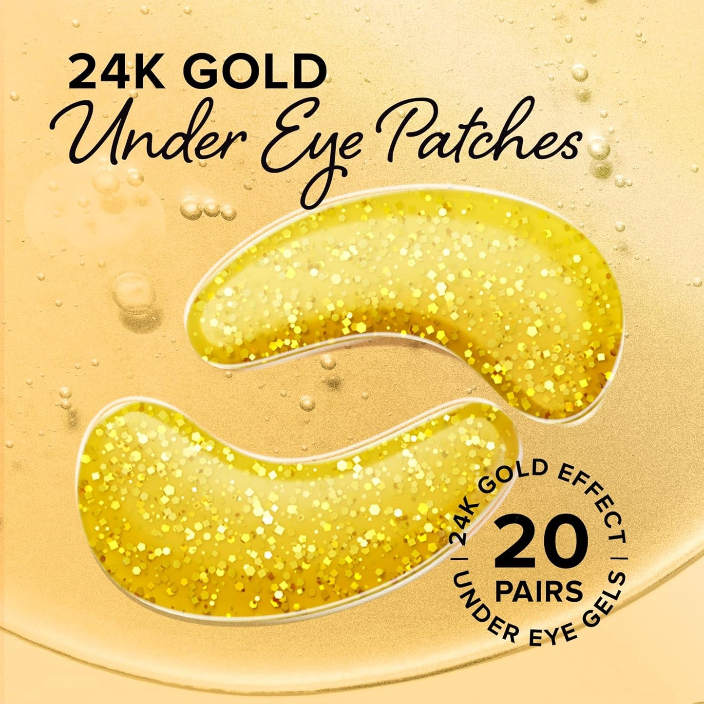 MAREE 24k Gold Under Eye Gels for Dark Circles and Puffiness - Collagen & Hyaluronic Acid Skincare Gel Pads - Gold Eye Patches for Puffy Eyes and Dark Circles - Under Eye Masks - Travel Essentials