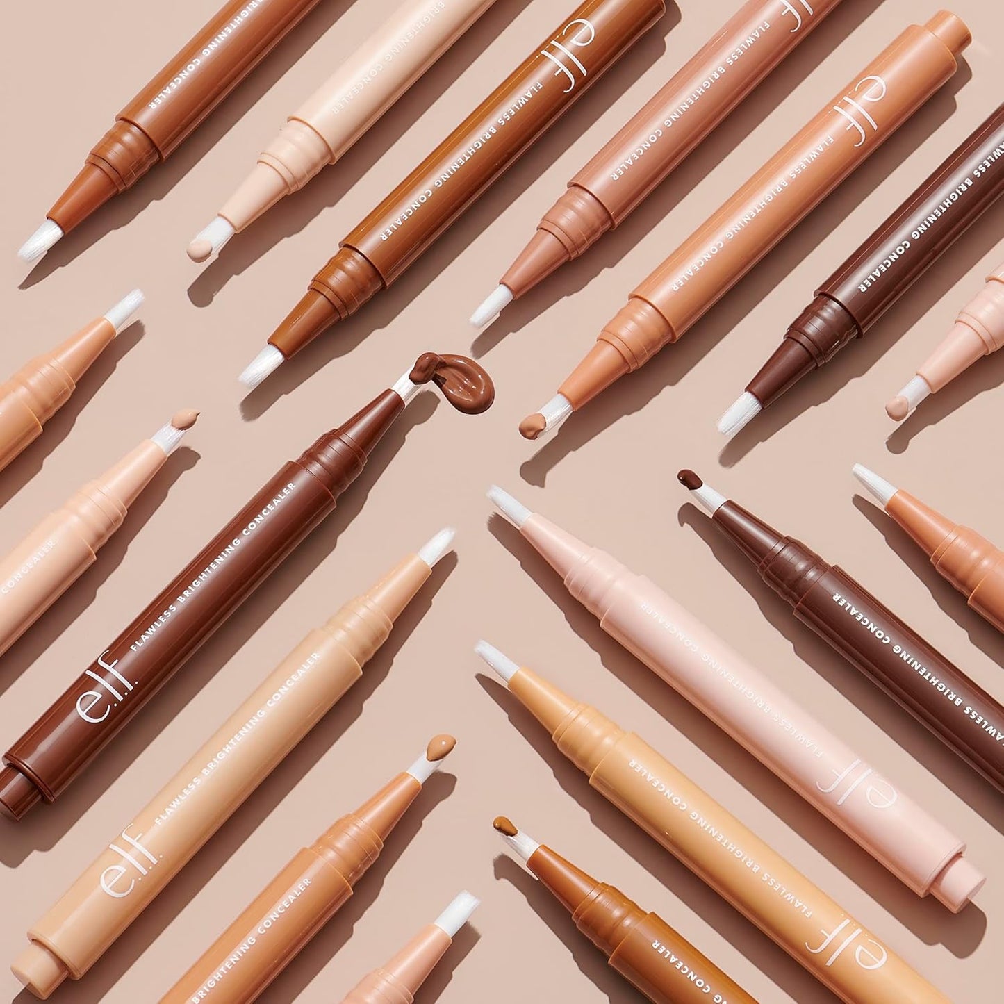 e.l.f. Flawless Brightening Concealer, Illuminating & Highlighting Face Makeup, Conceals Dark Under Eye Circles, Light 23 C, 0.07 Fl Oz