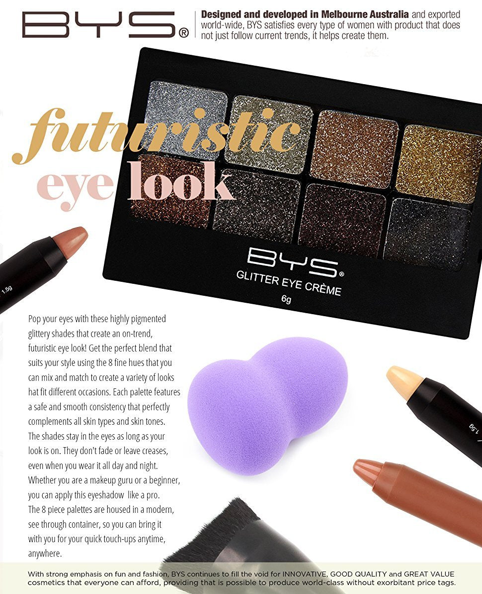 BYS Glitter Gel Makeup Palette 8 shades - Razzle Dazzle