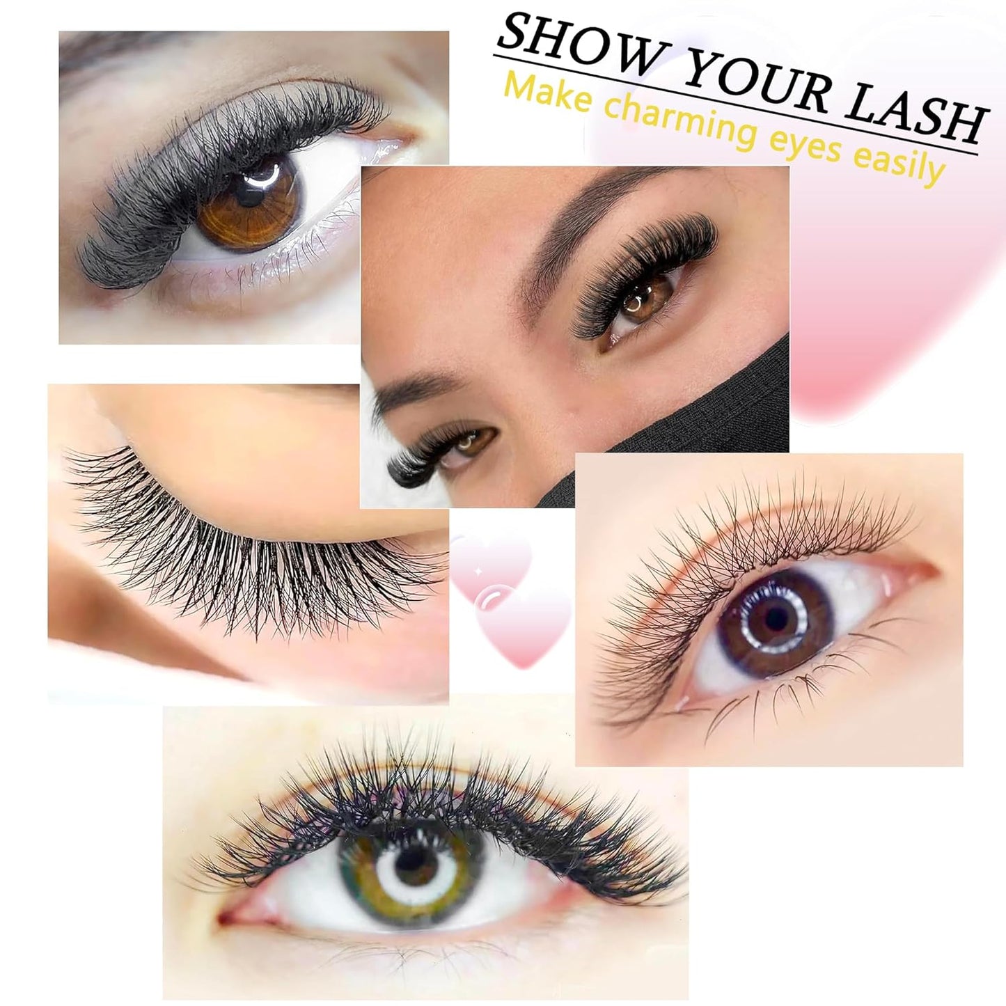 W Lash Extensions Supplies 3D Eyelash Extensions W Shape 0.07mm Thickness D Curl 14mm Premade Fans Easy Fan Lashes Volume Matte Black 12 Rows Crisscross Eye Lashes(W-3D-0.07-D,14mm)