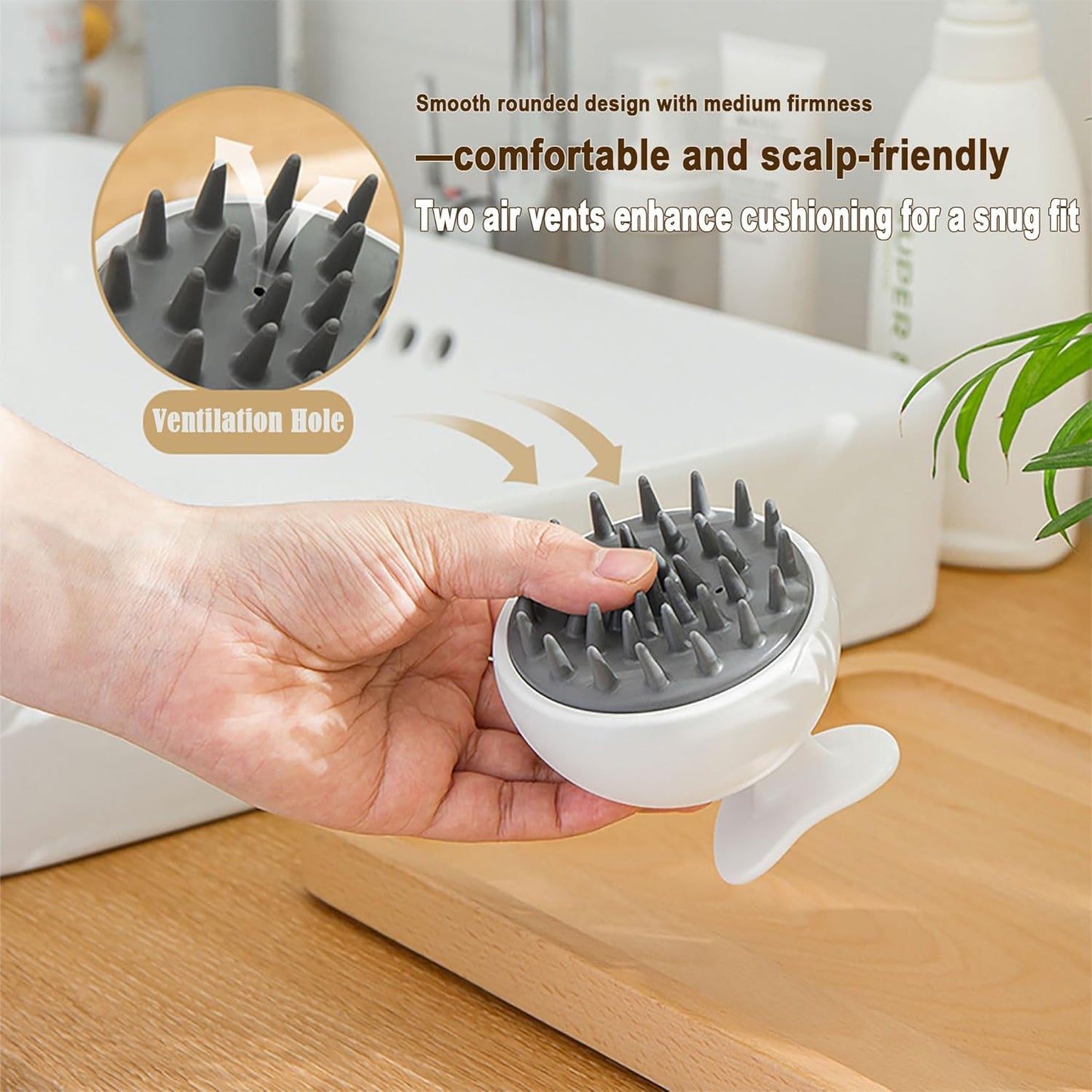 2 Pack Scalp Massager, Hair Scalp Massager Shampoo Brush, Scalp Scrubber Soft Silicone Bristles to Remove Dandruff, Ease for All Hair Types - for Women, Men, Wet & Dry Hair