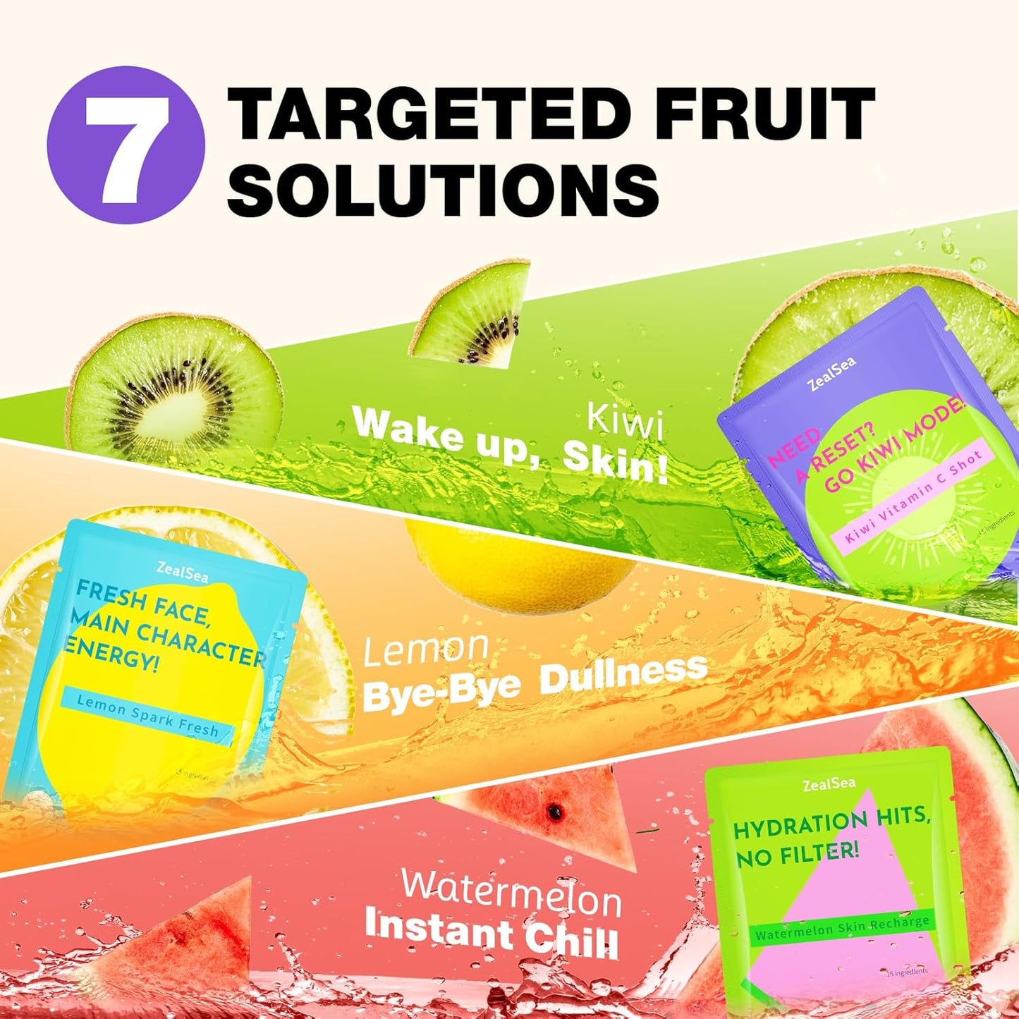 ZealSea Clean Beauty Face Masks Skincare, Minimalism 15 Ingredients Sheet Mask, Dopamine Color Design Facial Mask, Sleepover & Slumber Spa Party Supplies, Women Teen Girl Gifts Trendy Stuff, 21 Pack