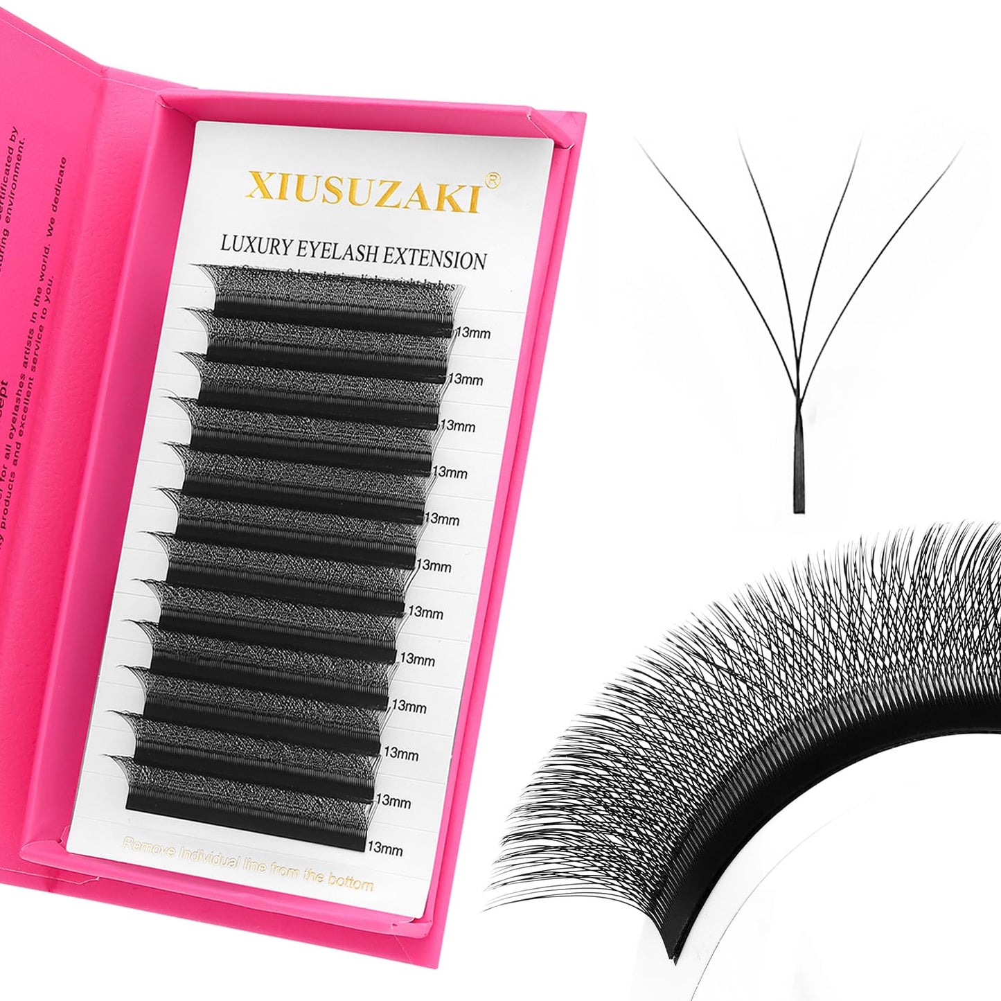 W Lash Extensions 4D Eyelash Extensions W Shape 0.07mm Thickness C Curl Mix 8-15mm Premade Fans Individual Lashes Matte Black W Lashes 12 Rows Crisscross False Eyelashes(W-4D-0.07-C,8-15mm)