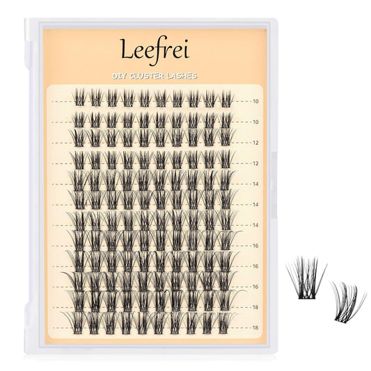 Eyelash Cluster 10-18mm Wispy Eyelash Clusters D Curl DIY Lash Extension Natural Lash Clusters Individual Lashes (LF03 Lashes Only)