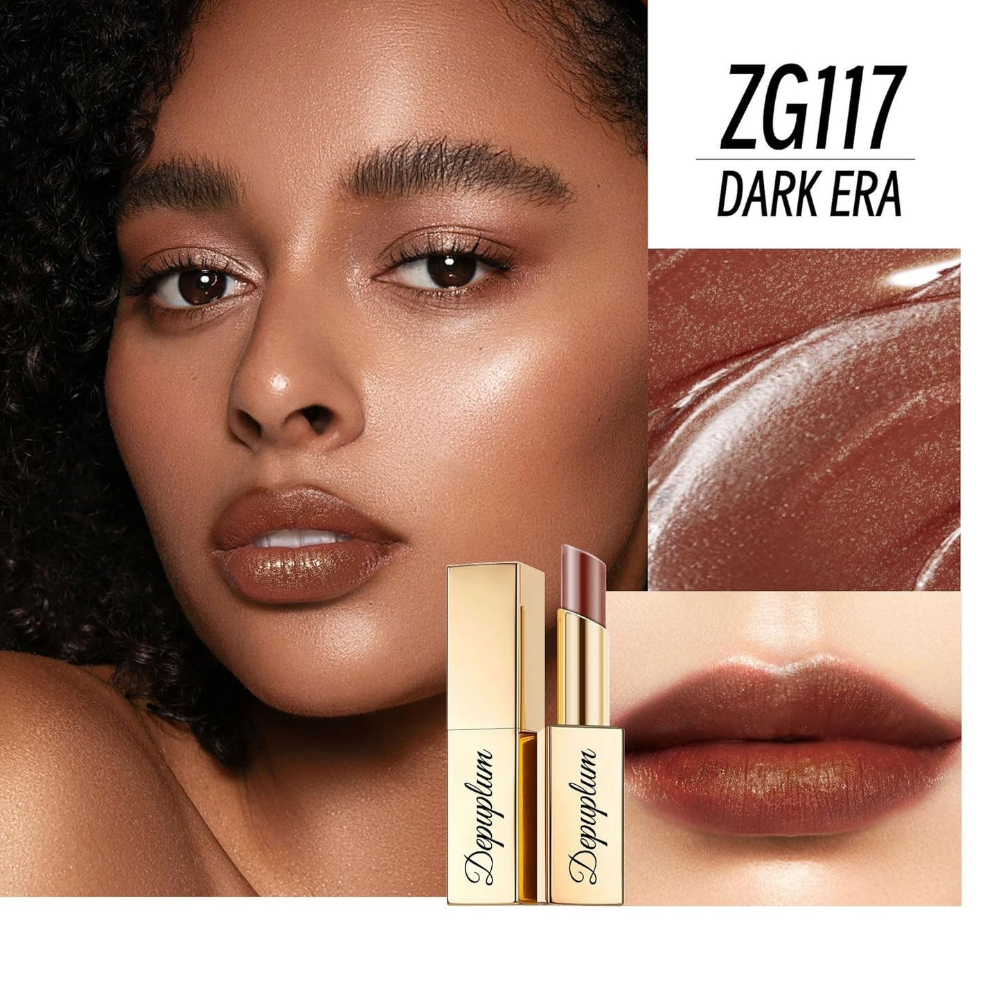 Hot Pink Brown Nude Lipstick Set for Women Shimmer Tinted Lip Balm Hydrating Moisturizing Lipstick Cruelty Free Lip Makeup, DM110/117/118